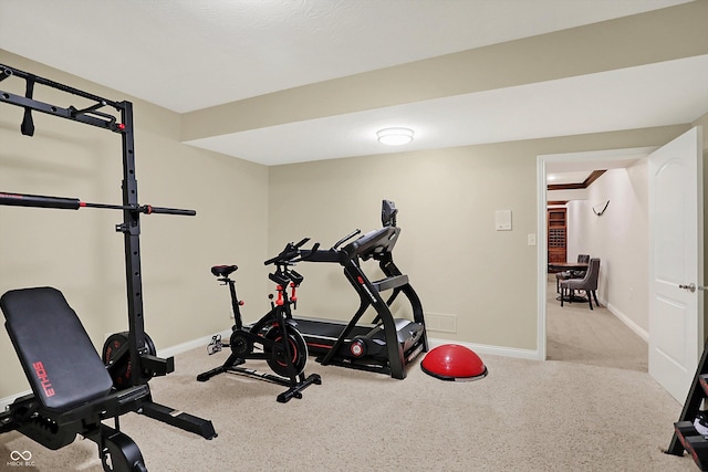 2110 Cheviot Ct, Greenwood, IN 46143 - workout area with carpet and baseboards