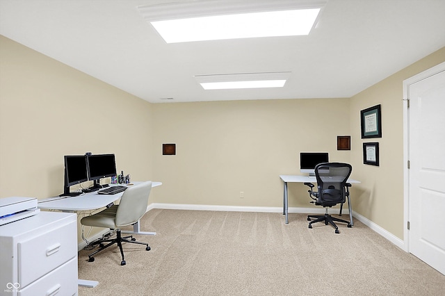 2110 Cheviot Ct, Greenwood, IN 46143 - home office featuring light colored carpet and baseboards