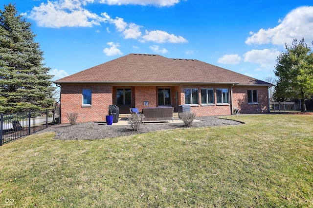 2110 Cheviot Ct, Greenwood, IN 46143 - back of house with brick siding, a patio area, and roof with shingles