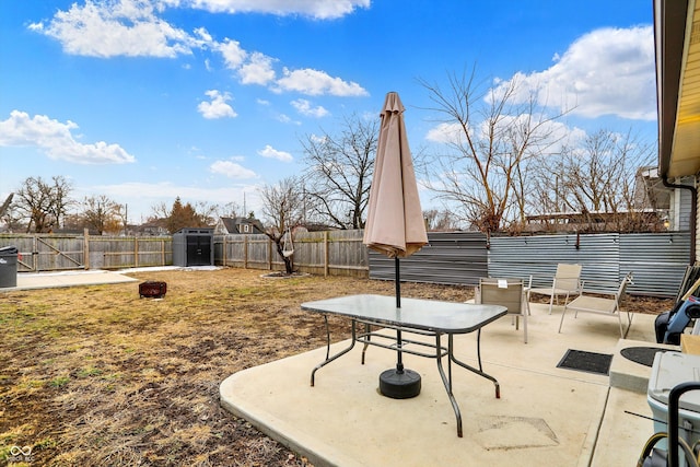 view of patio / terrace featuring a fenced backyard