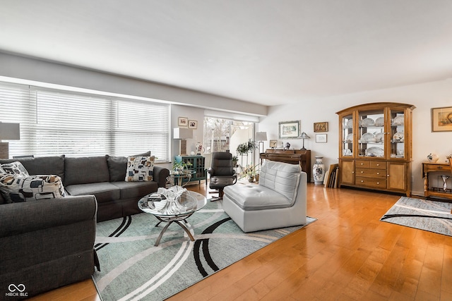 living area featuring light wood-type flooring