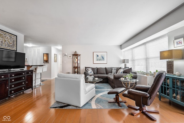 living room with light wood-style flooring