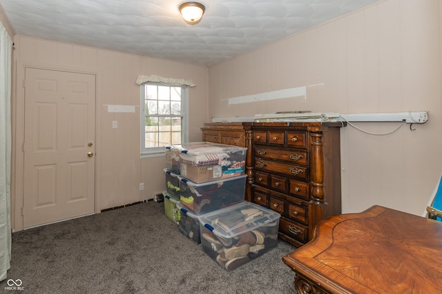 interior space featuring carpet flooring