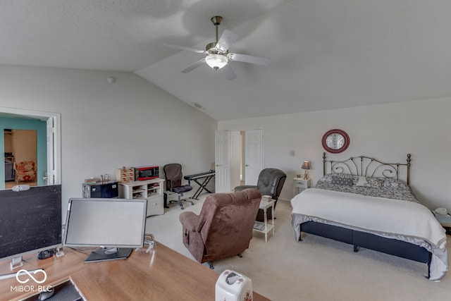 387 Legacy Blvd, Greenwood, IN 46143 - bedroom with vaulted ceiling and a ceiling fan