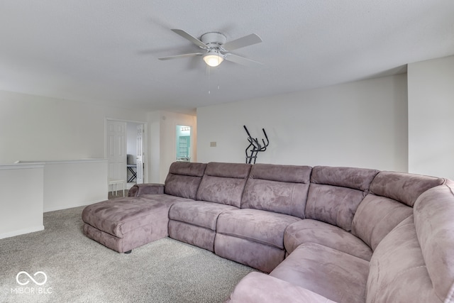 387 Legacy Blvd, Greenwood, IN 46143 - carpeted living room featuring a ceiling fan
