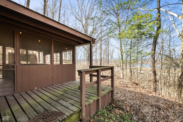 deck featuring a sunroom