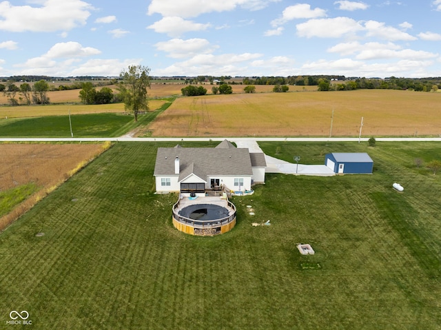 bird's eye view with a rural view