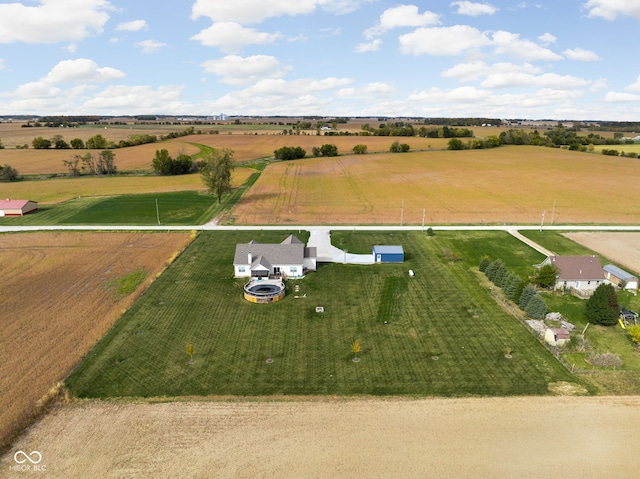 aerial view with a rural view