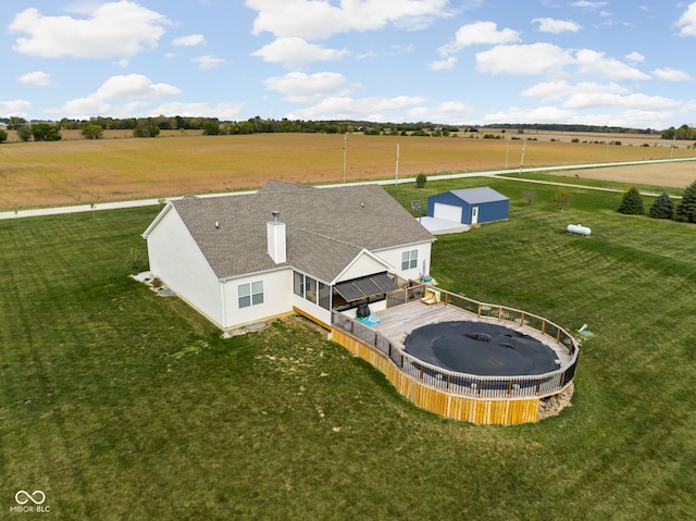 bird's eye view with a rural view