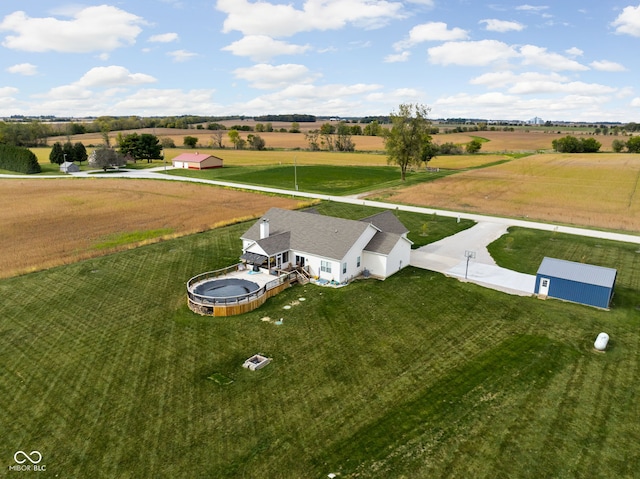 drone / aerial view with a rural view