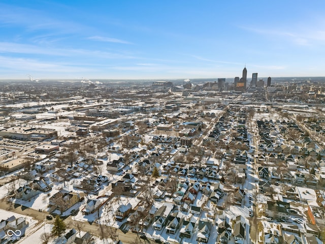 birds eye view of property featuring a city view