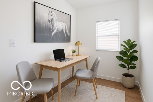 234 N State Ave, Indianapolis, IN 46201 - home office with wood finished floors and baseboards