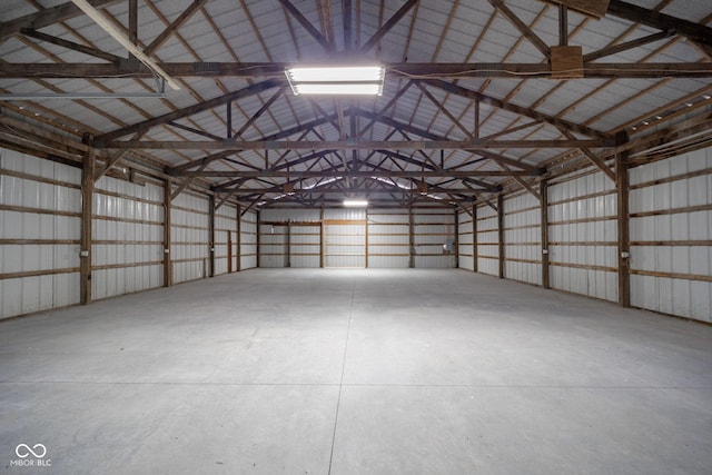 garage featuring metal wall