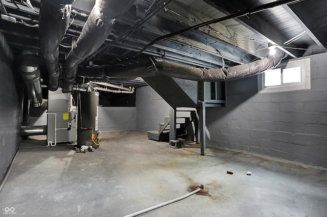 5053 E Michigan St, Indianapolis, IN 46201 - below grade area featuring water heater and stairway