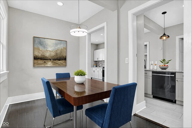 5053 E Michigan St, Indianapolis, IN 46201 - dining room featuring baseboards, recessed lighting, and light tile patterned flooring