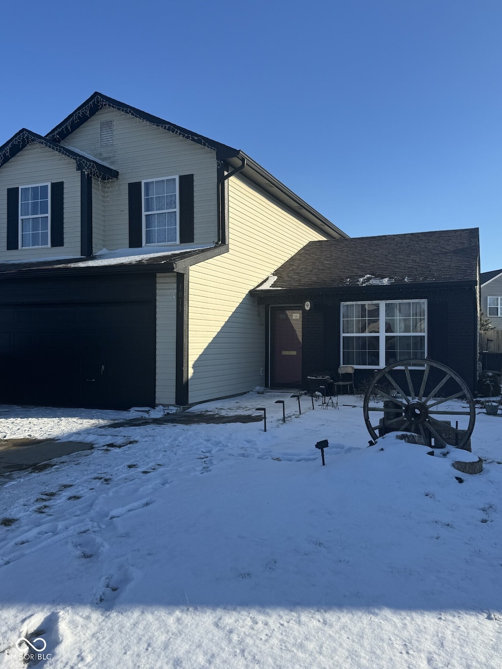 exterior space featuring a garage