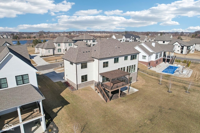 aerial view featuring a residential view