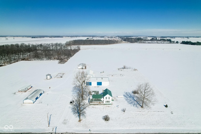 view of snowy aerial view