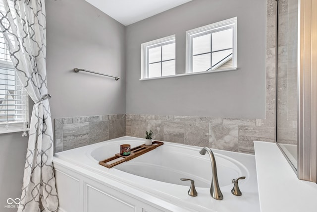 full bathroom with a bathing tub