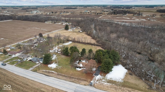 aerial view with a rural view