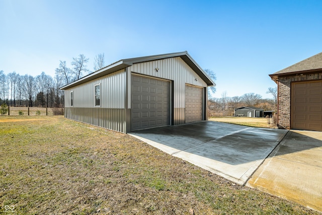 view of detached garage