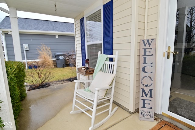 view of patio with a porch