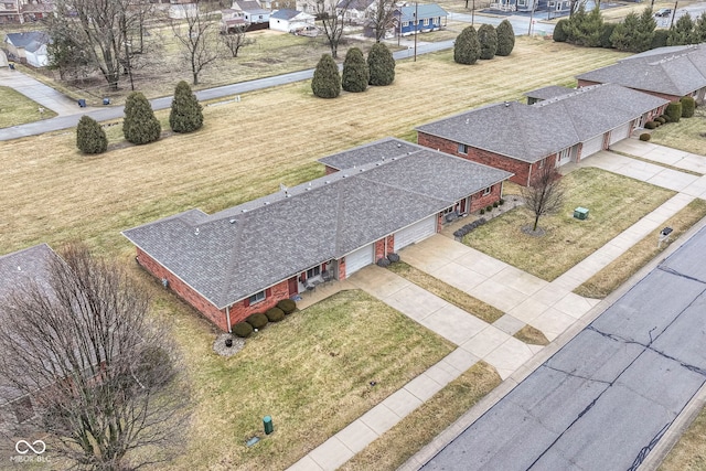 aerial view with a residential view