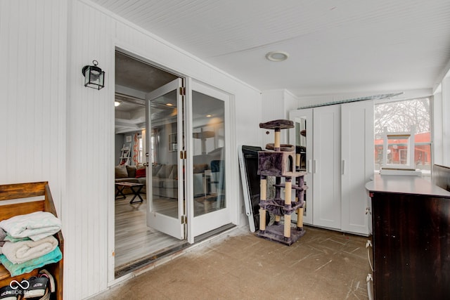 sunroom featuring french doors