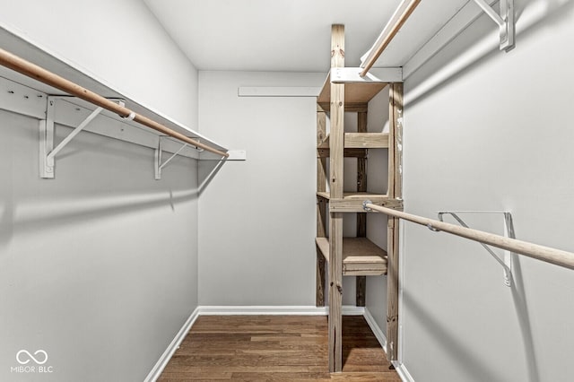 spacious closet with wood finished floors