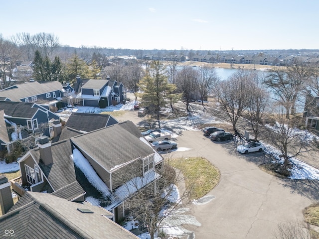 aerial view with a residential view