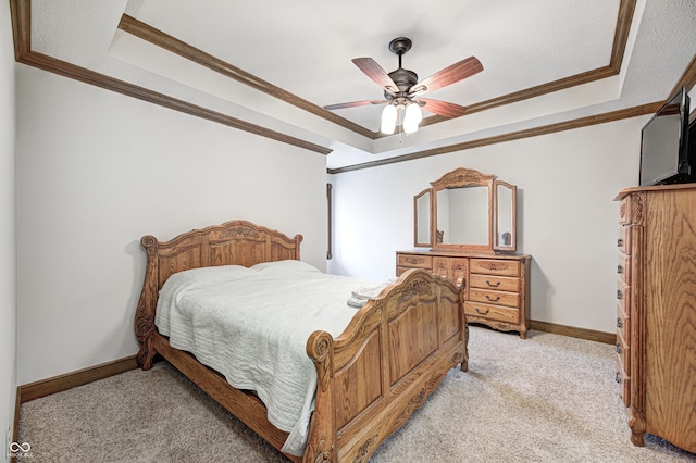 690 N 600 W, Lebanon, IN 46052 - bedroom with light carpet, ornamental molding, and a raised ceiling
