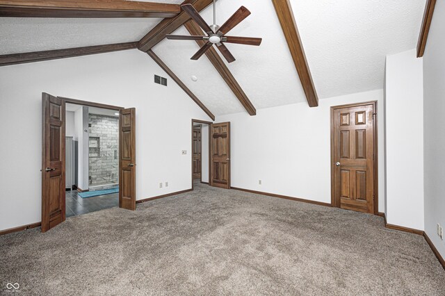 690 N 600 W, Lebanon, IN 46052 - interior space featuring carpet floors, a textured ceiling, visible vents, and beam ceiling