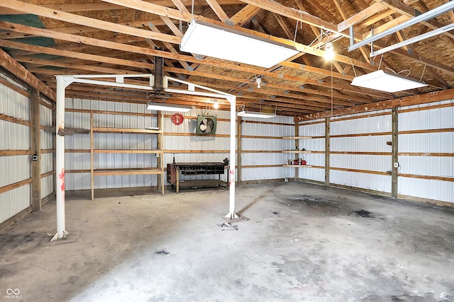 garage featuring metal wall