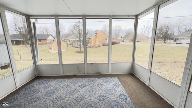 view of unfurnished sunroom