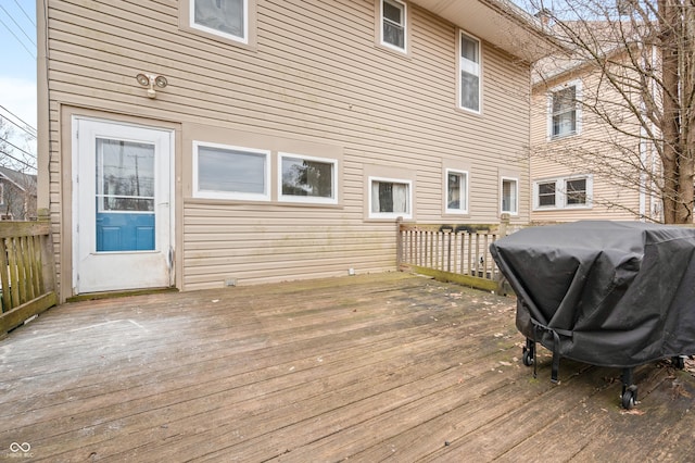 deck with area for grilling