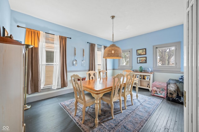 dining space featuring hardwood / wood-style floors