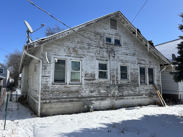 view of snowy exterior