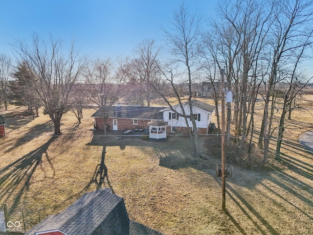 view of front of home with a front yard