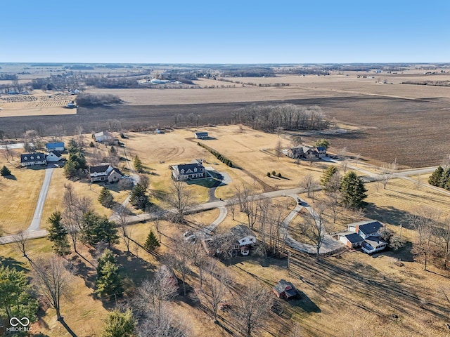 aerial view featuring a rural view