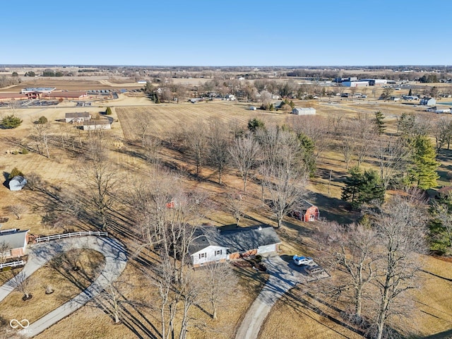 bird's eye view featuring a rural view