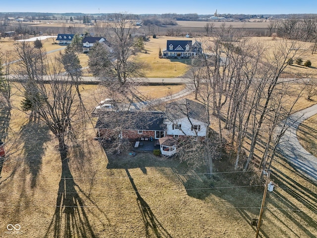 bird's eye view featuring a rural view