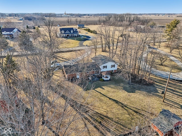 aerial view with a rural view