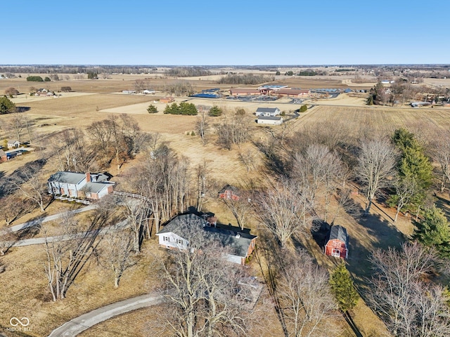 bird's eye view featuring a rural view