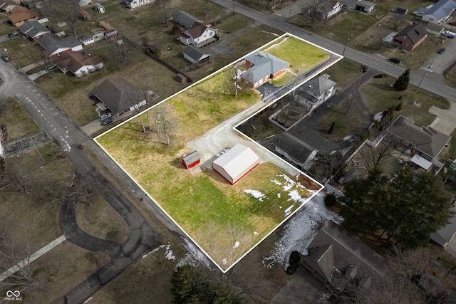 aerial view with a residential view