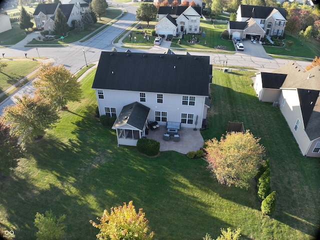 aerial view with a residential view