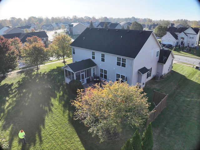 aerial view with a residential view