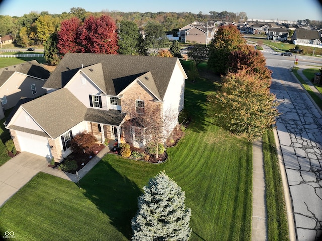 aerial view featuring a residential view