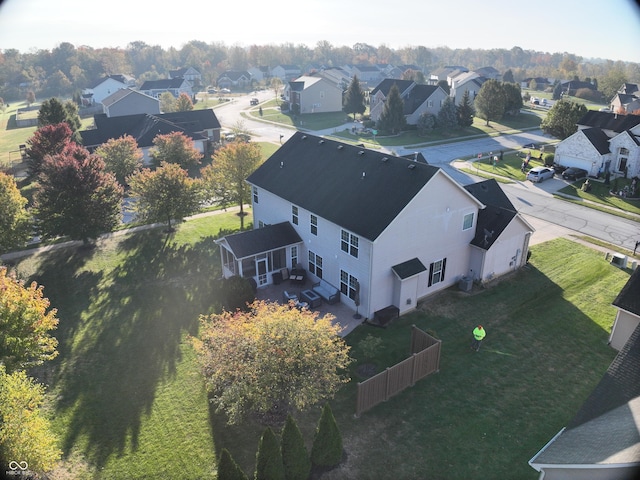 bird's eye view with a residential view