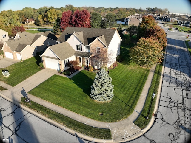 aerial view featuring a residential view