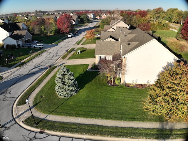 bird's eye view with a residential view